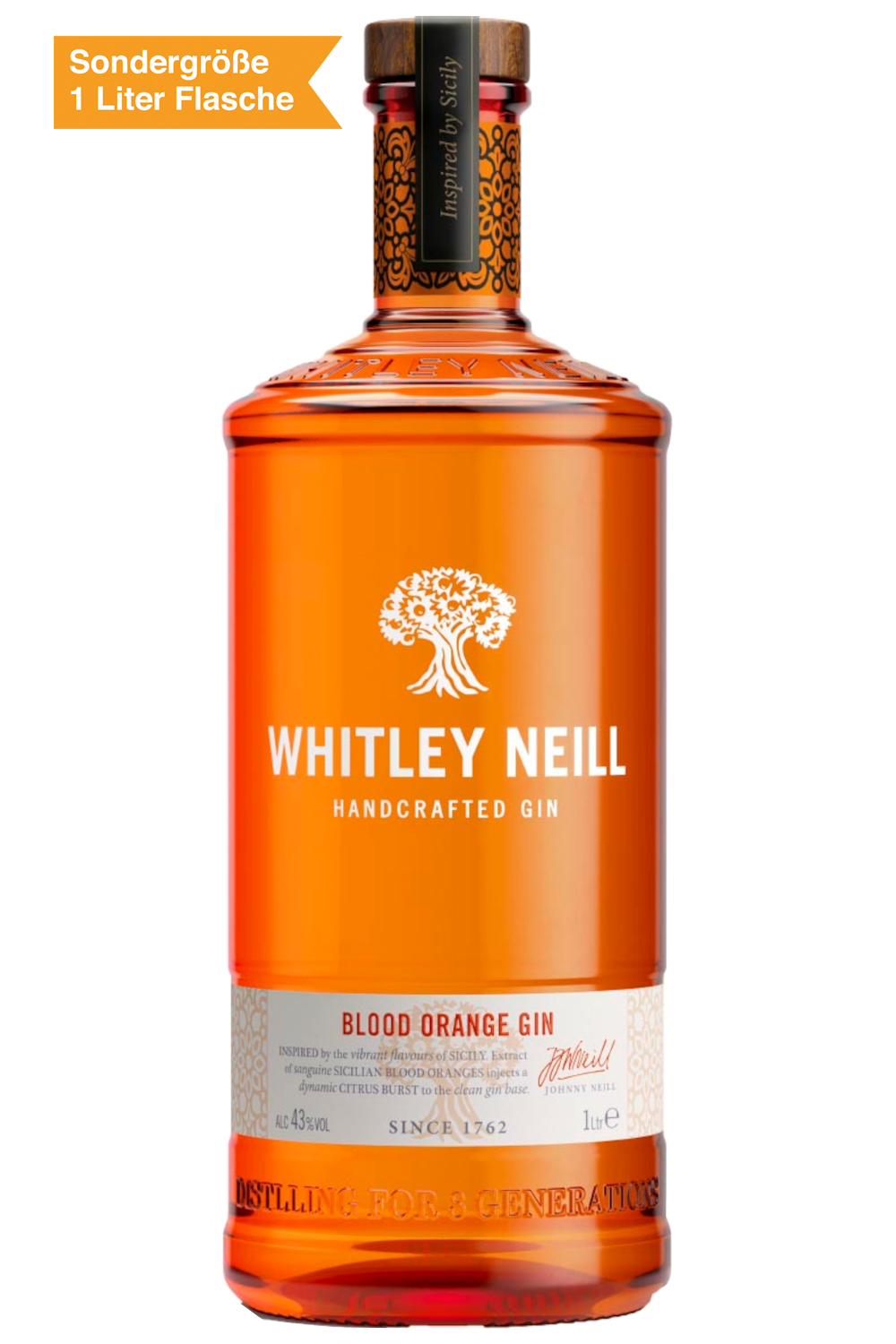Bild: Whitley Neill Blood Orange Gin 1 Liter Flasche