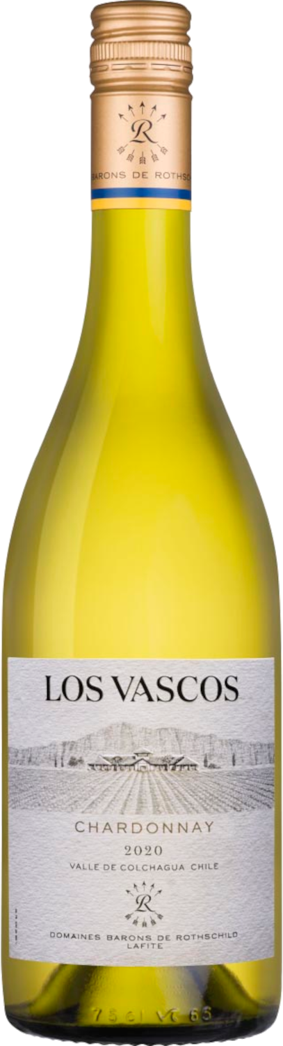 Eine Flasche Weißwein Los Vascos Chardonnay