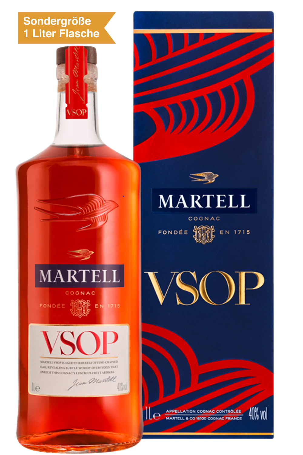Bild: Martell VSOP Cognac 1 Liter Flasche