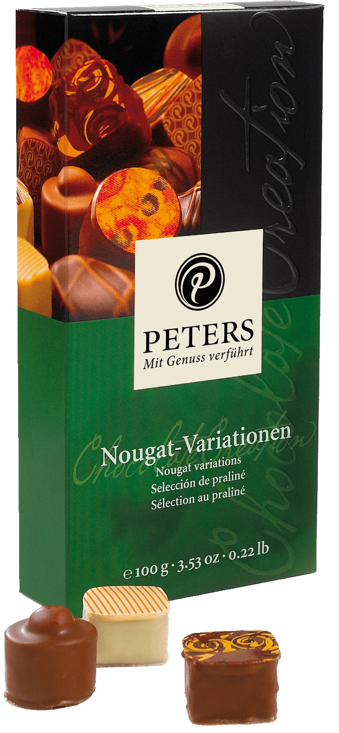 Bild: Peters Nougat Variationen Pralinen-Mischung ohne Alkohol
