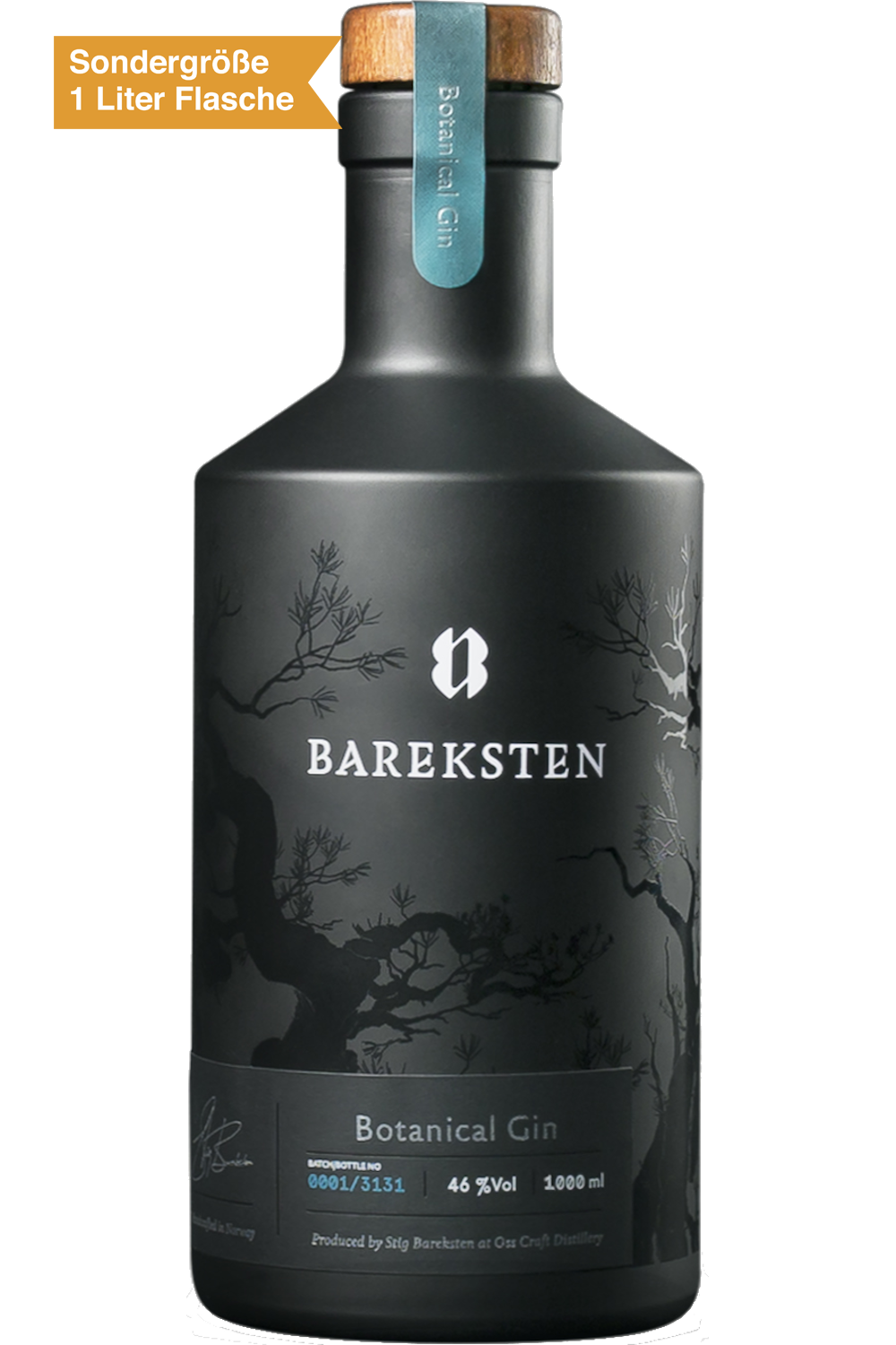 Bild: Bareksten Botanical Gin 1 Liter Flasche