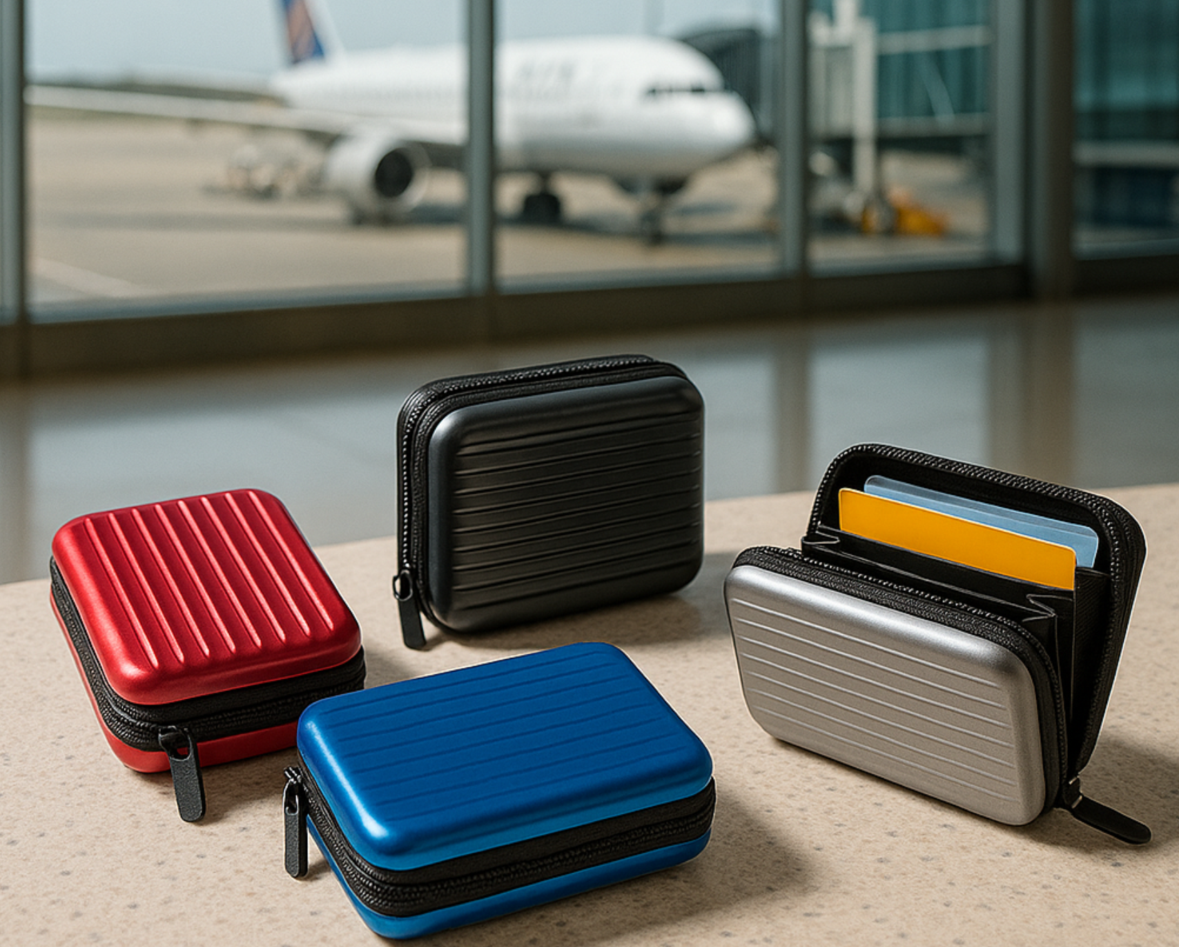 Karten Etuis von Troika in vier Farben