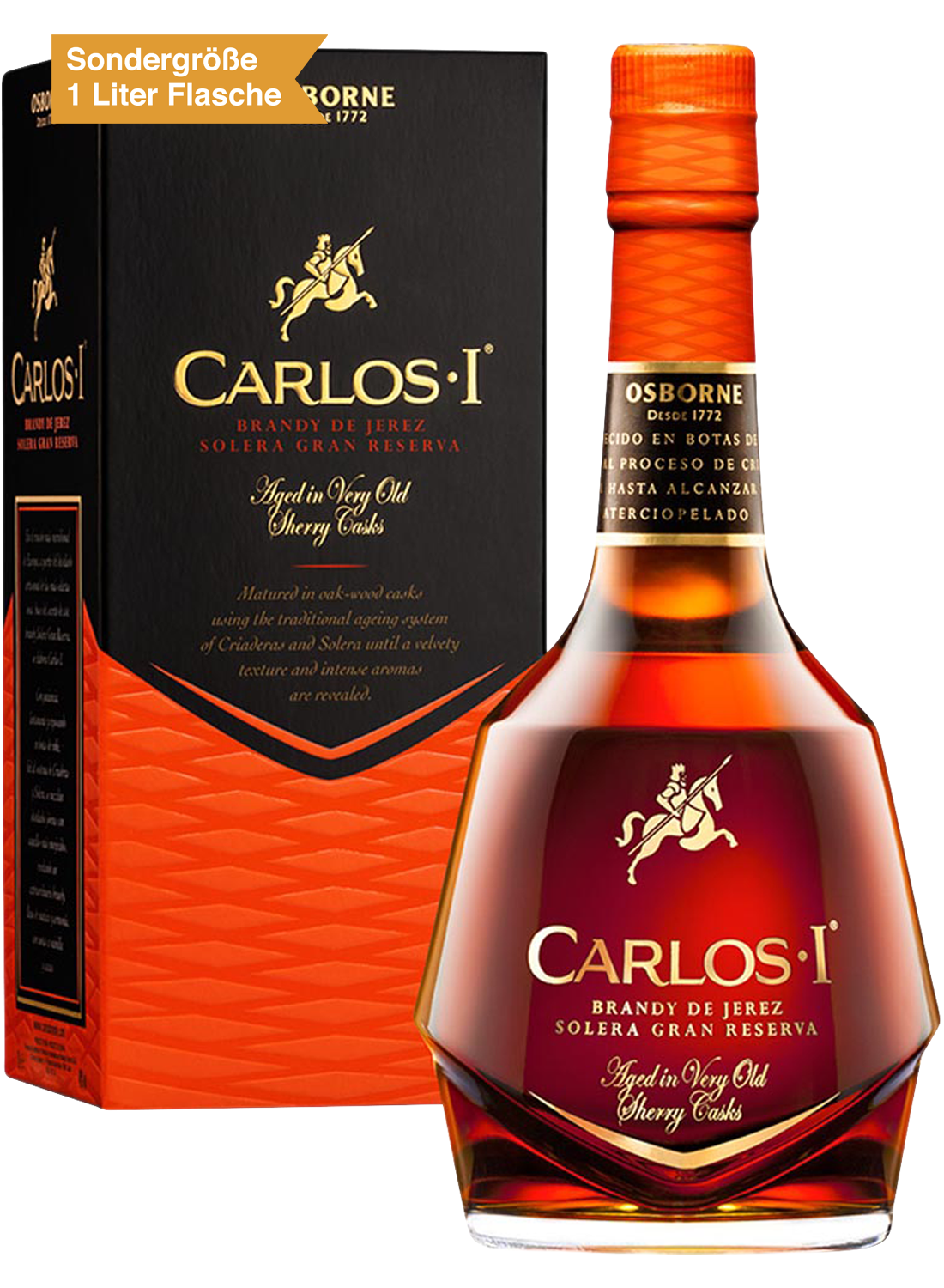 Bild: Carlos I Brandy de Jerez Solera Gran Reserva 1 Liter Flasche