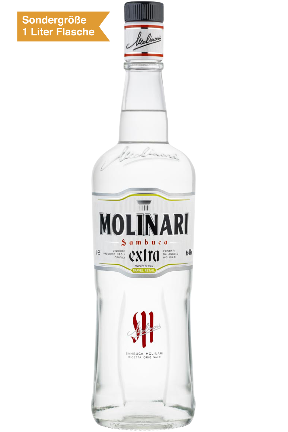 Bild: Molinari Sambuca Extra Likör 1 Liter Flasche