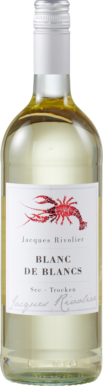 Eine Flasche Weißwein Jacques Rivolier Blanc des Blancs QbA