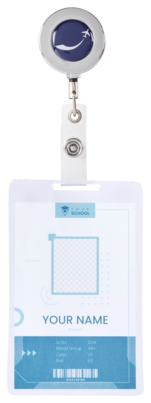 Bild: Ausweishalter Jojo dunkelblau mit Ringeltaube Logo