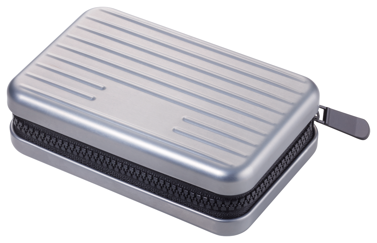 Bild: Kartenetui Minikoffer, RFID, 9 Fächer, Platz für 20 Karten, silber