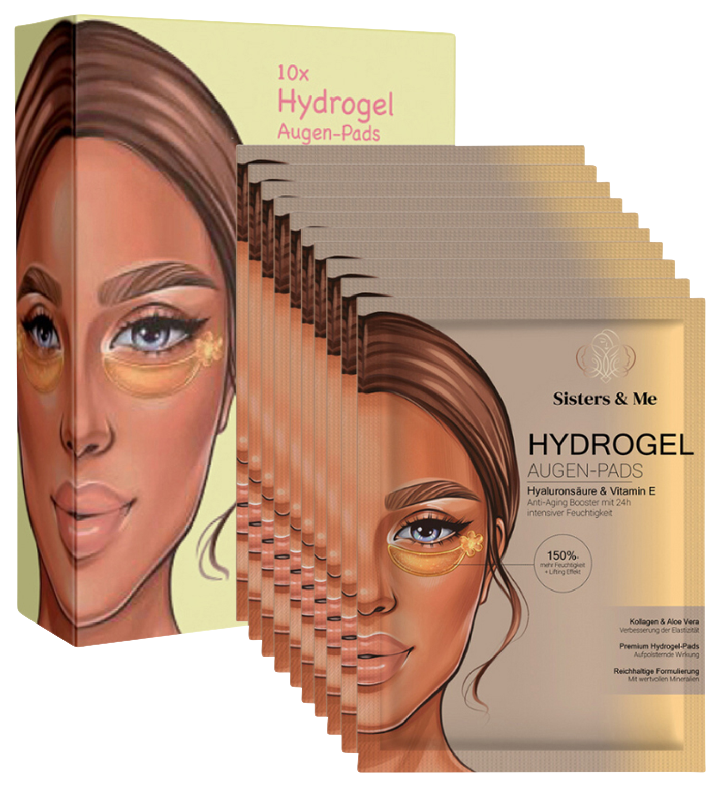 Bild: Sisters &amp; Me 10X HYDROGEL AUGEN-PADS MIT HYALURONSÄURE &amp; VITAMIN E