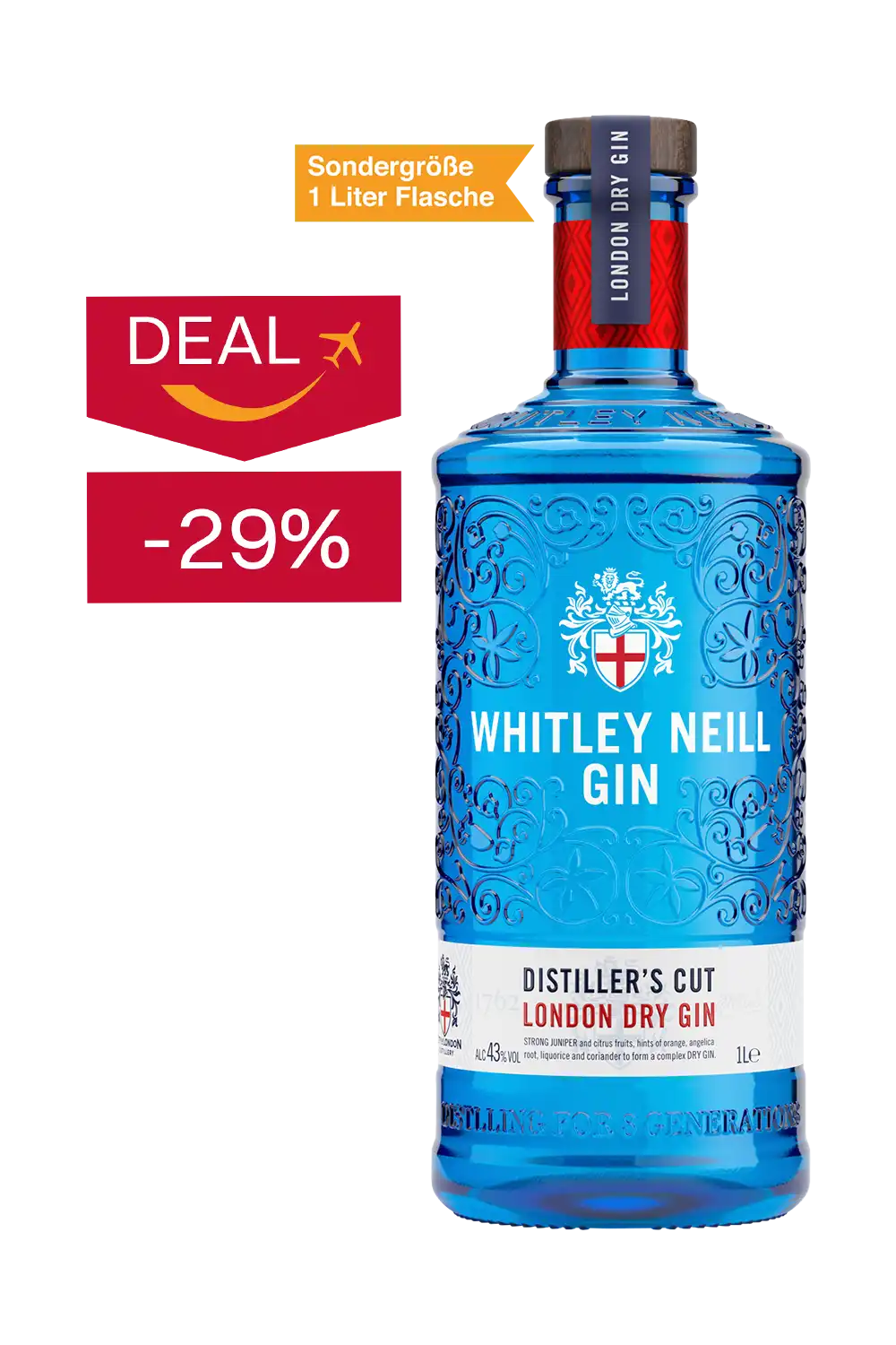 Bild: Whitley Neill Distillers Cut 43% 1 Liter Flasche