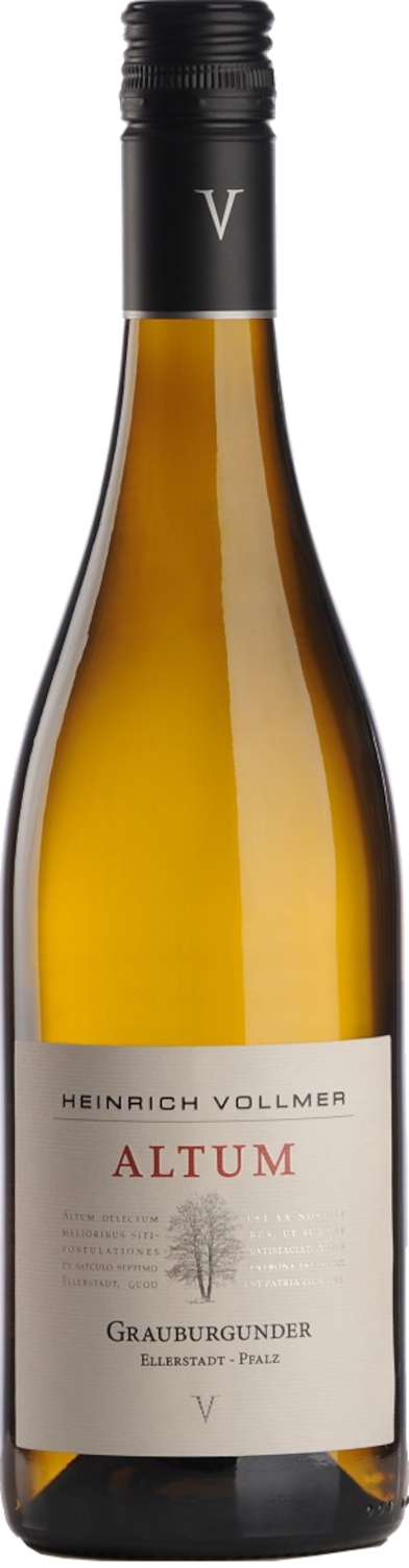 Eine Flasche Weißwein ALTUM Grauburgunder trocken