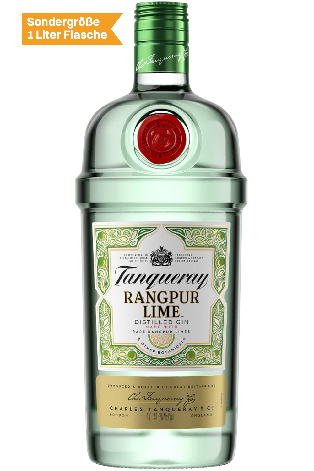Bild: Tanqueray Rangpur Lime Gin 1 Liter Flasche