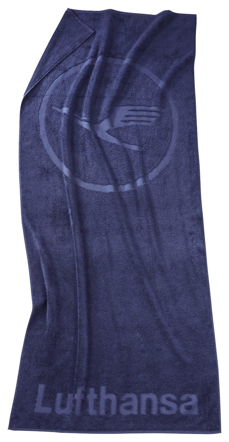 Bild: Lufthansa Strand Handtuch mit LH-Logo &amp; Schriftzug dunkelblau