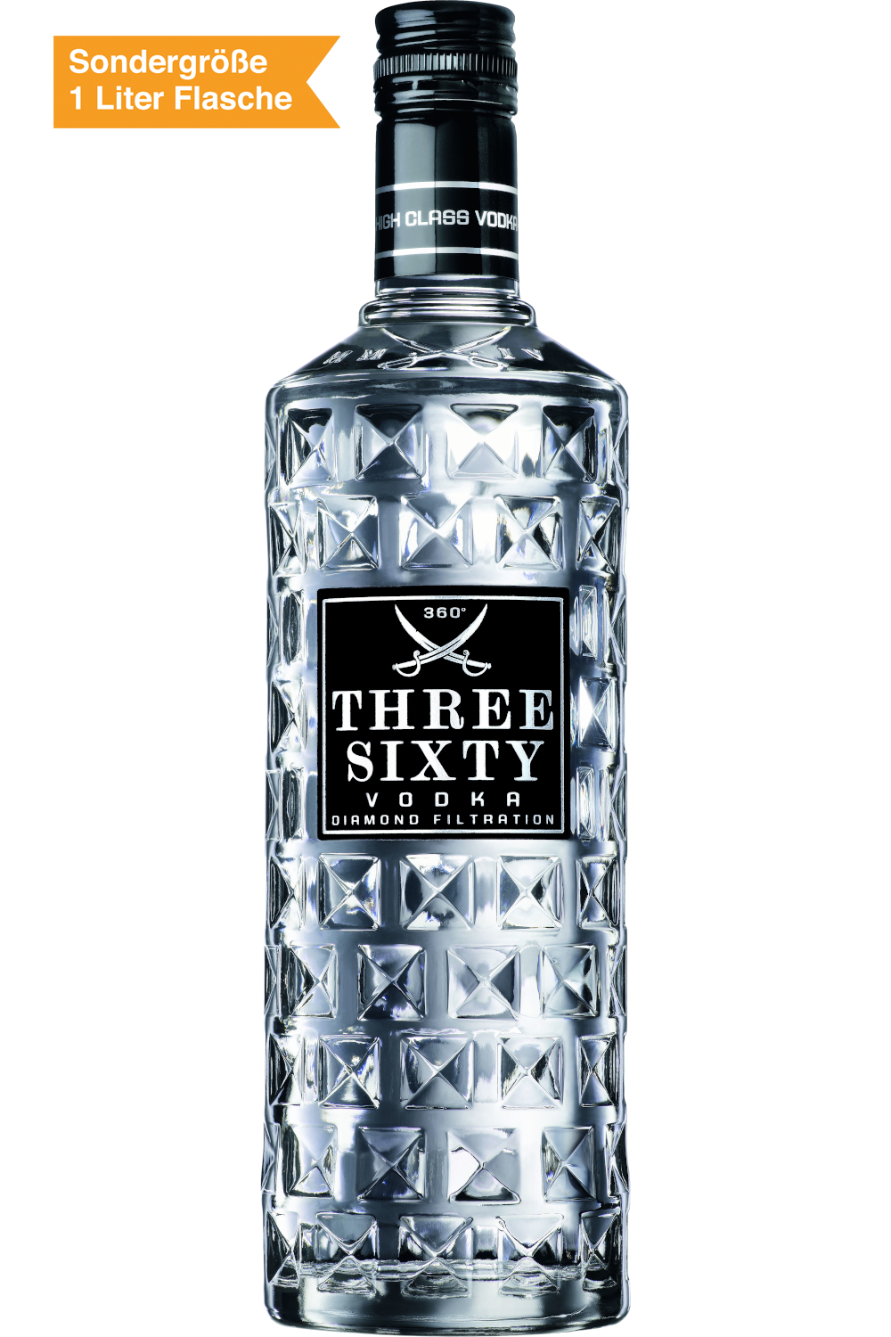Bild: Three Sixty Vodka 1 Liter Flasche