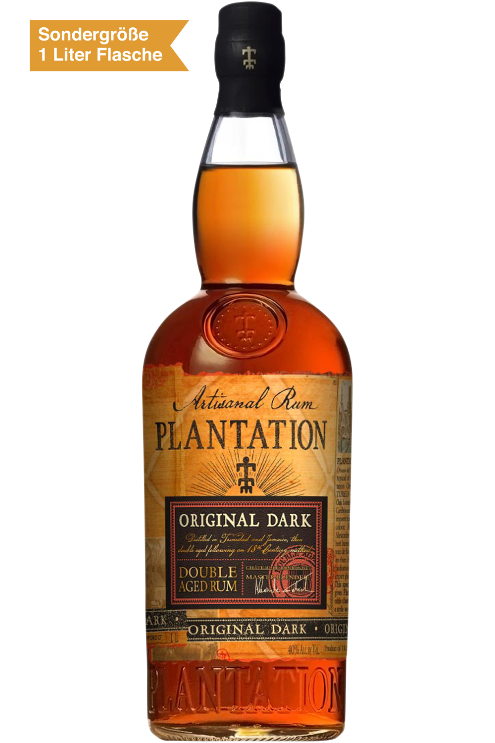 Bild: Plantation Original Dark Barbados Rum 40% 1 Liter Flasche