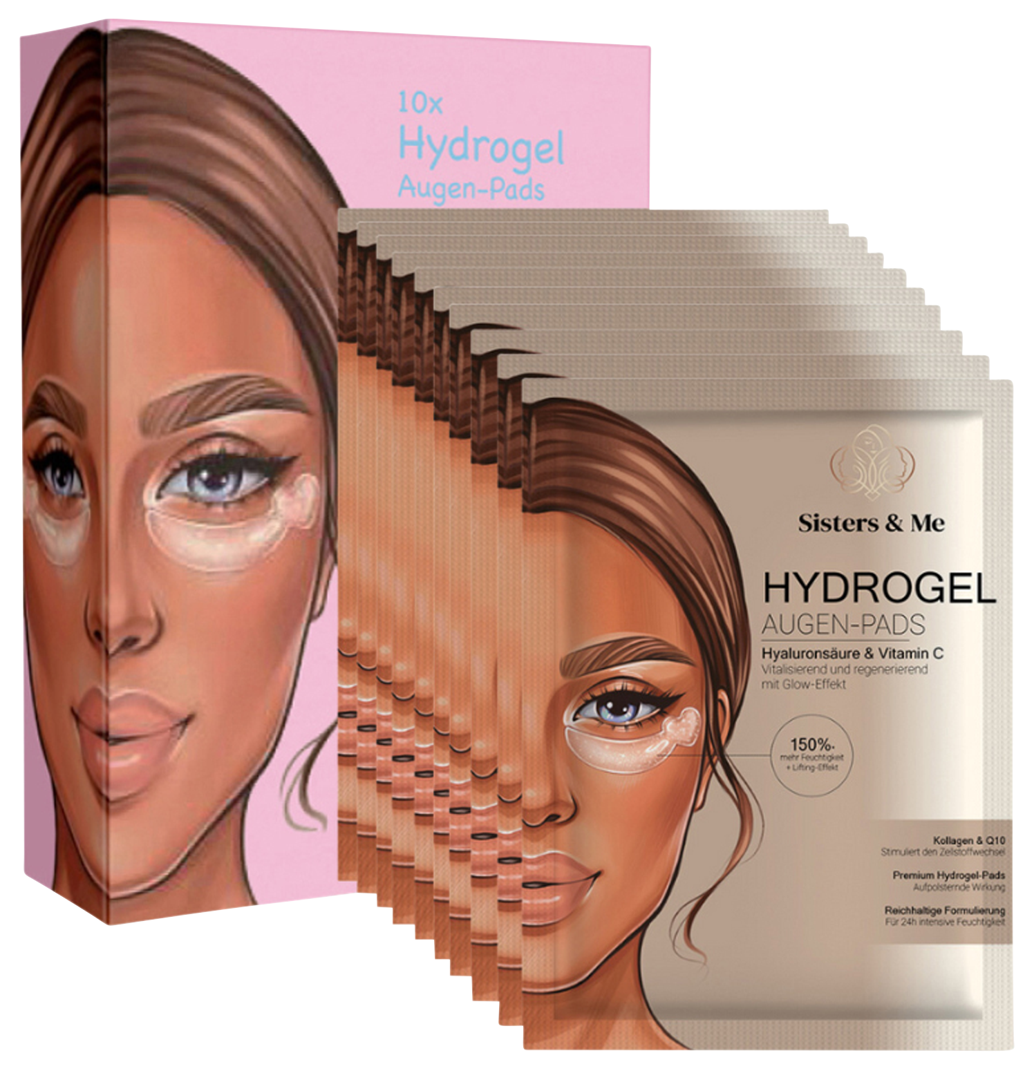 Bild: Sisters &amp; Me 10X HYDROGEL AUGEN-PADS MIT HYALURONSÄURE UND VITAMIN C