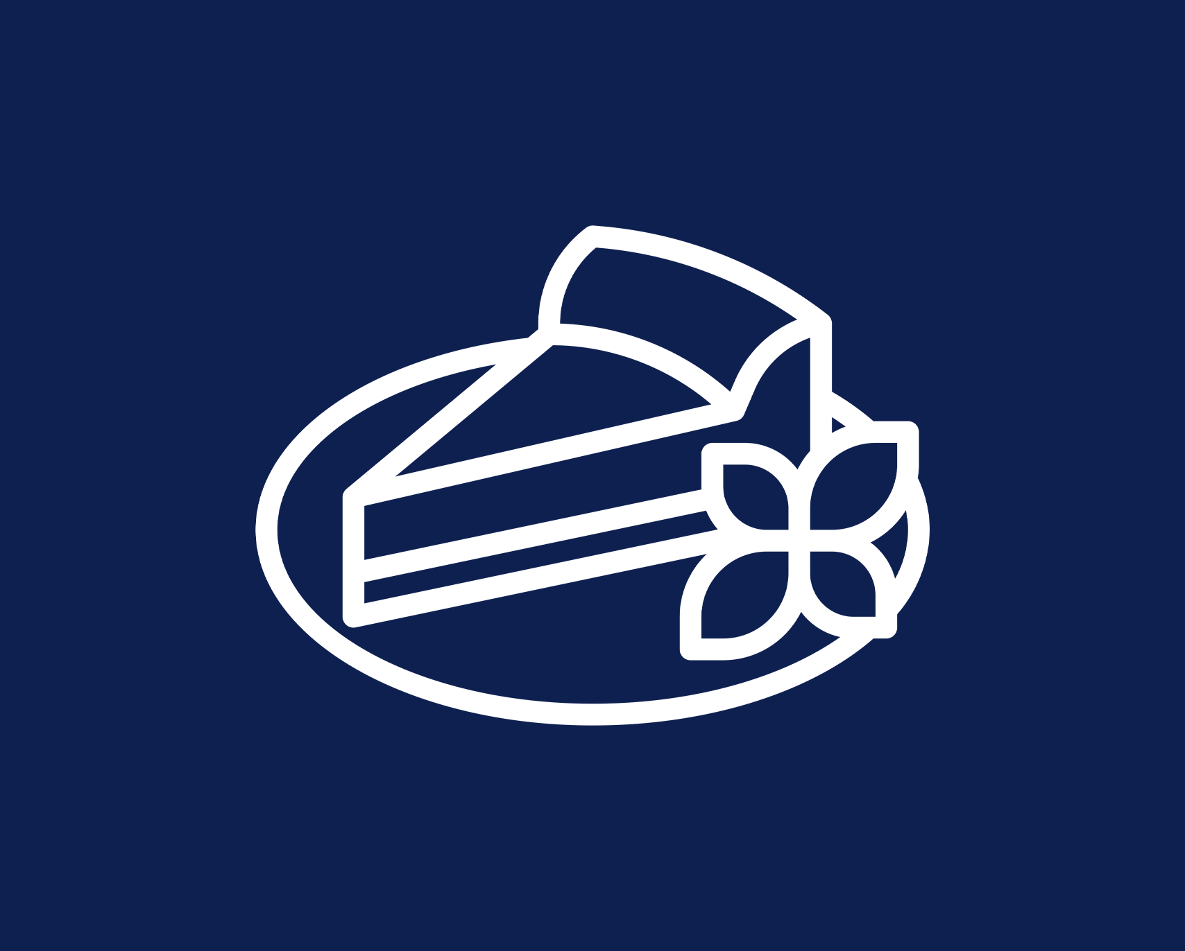 Abstrakt gezeichnetes Stück Kuchen