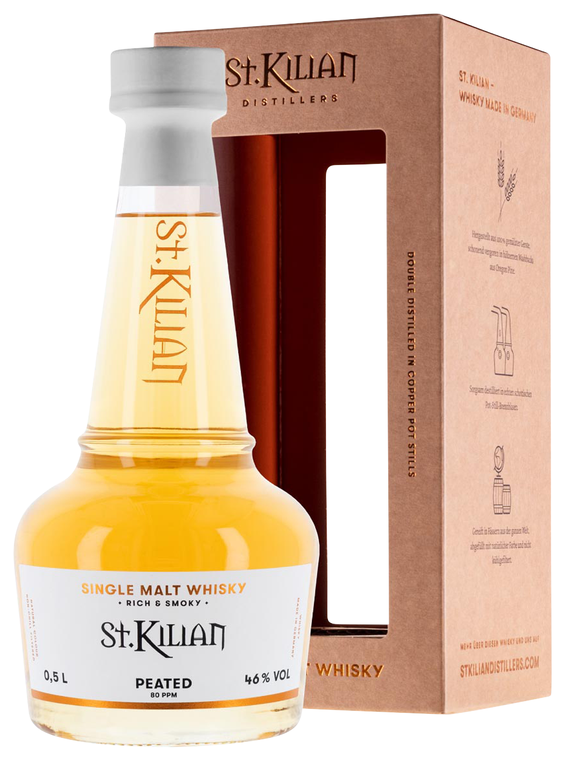 Bild: St. Kilian Peated 46% 0.5l Bavarian Single Malt Whisky