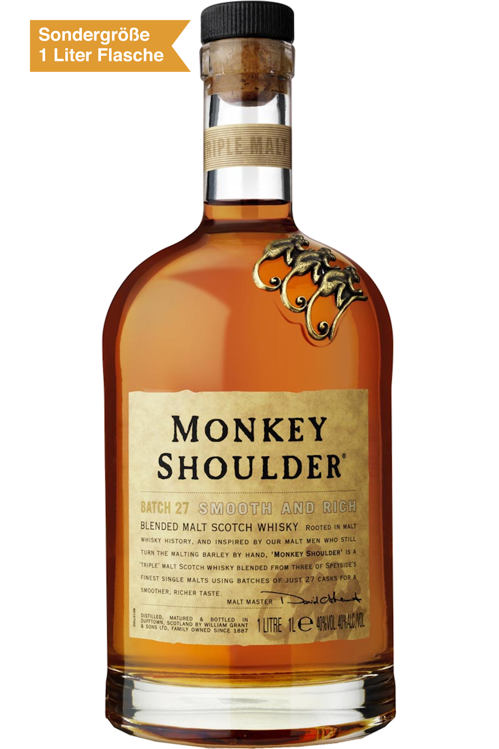 Bild: "Monkey Shoulder" Blended Malt Scotch 1 Liter Flasche