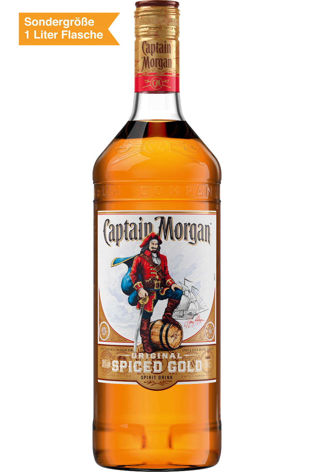 Bild: Captain Morgan Original Spiced Gold 1 Liter Flasche
