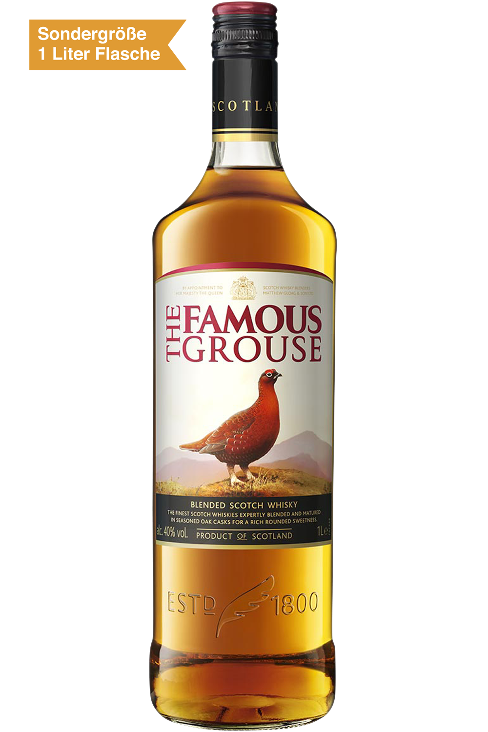 Bild: The Famous Grouse Blended Scotch Whisky 1 Liter Flasche
